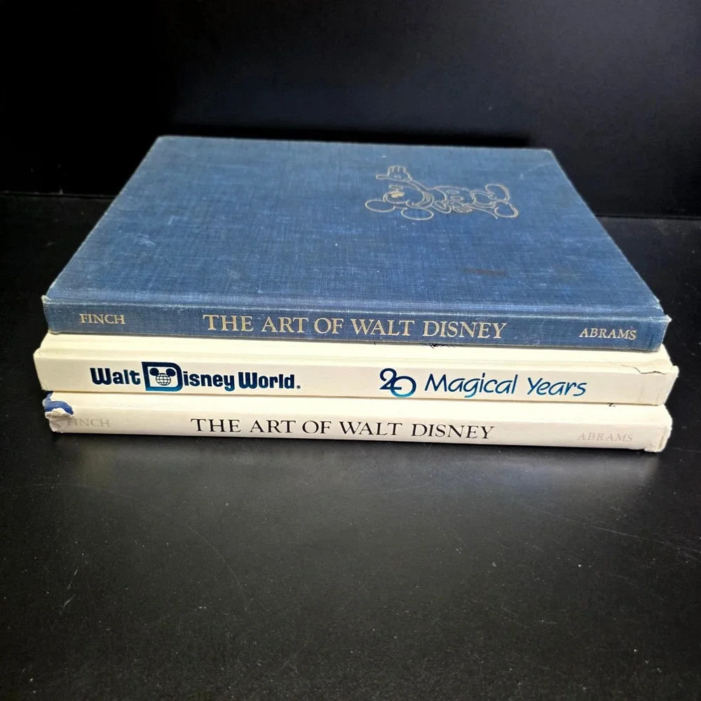 Disney Art Books Lot 3pc Vintage WDW 20th Anniversary Art of Walt Disney Finch